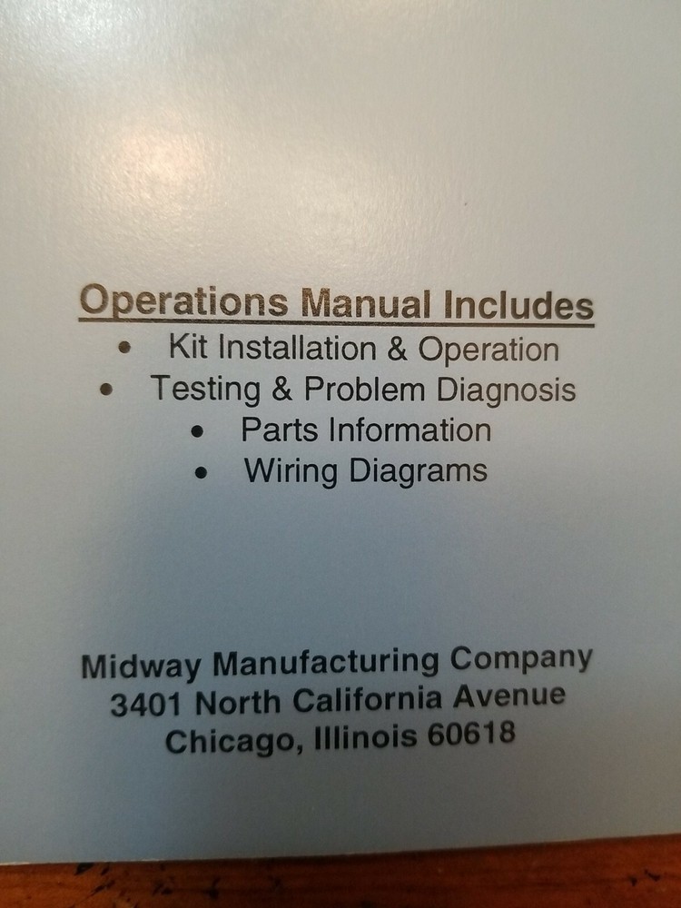 NBA JAM HANGTIME KIT arcade video game manual