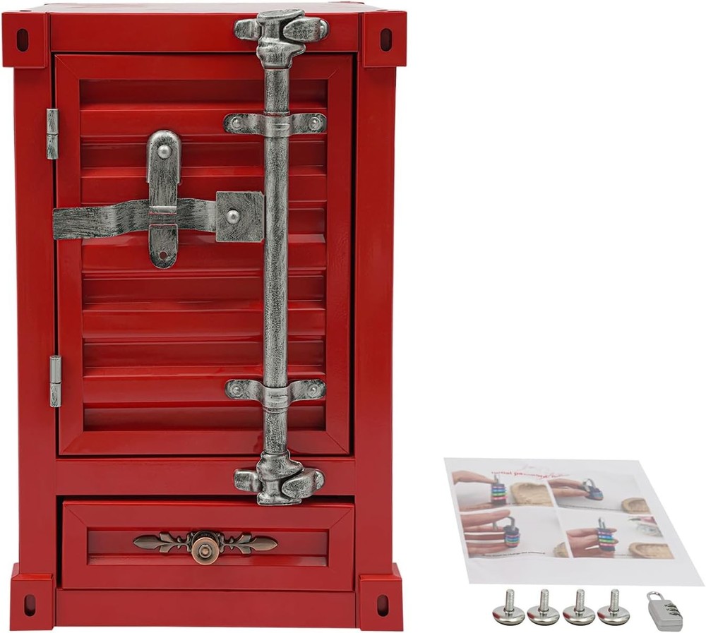 Industrial Wind Bedside Table w/ Combination Lock Container Style Locker Wrought