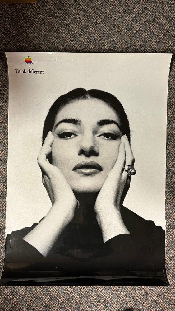 LAMINATED! _ MARIA CALLAS__ APPLE __Think different _ RARE_AUTHENTIC POSTER_1998
