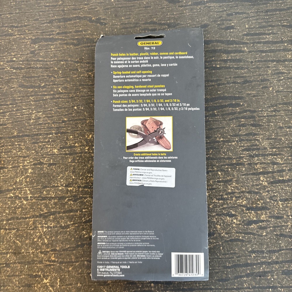 General Tools #72 Spring Tension Revolving Punch