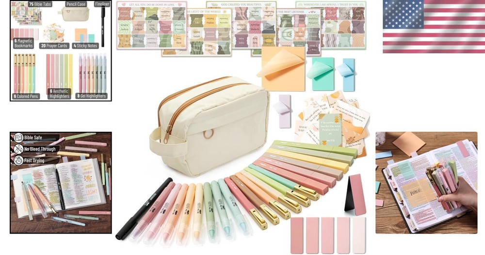 Creative Bible Journaling Essentials: Highlighters, Pens & Storage Case Included