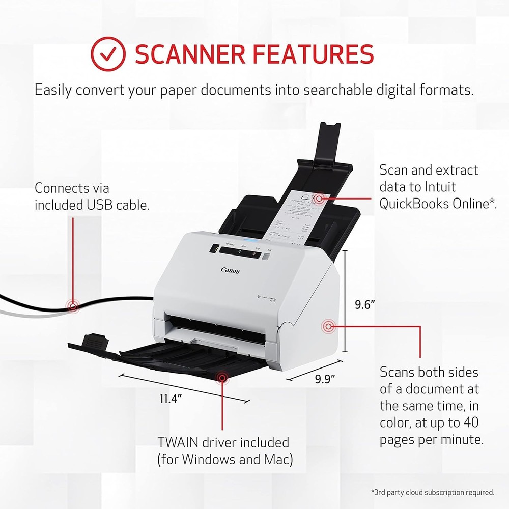 imageFORMULA R40 Office Document Scanner Receipt Edition, for PC and Mac, Scan &
