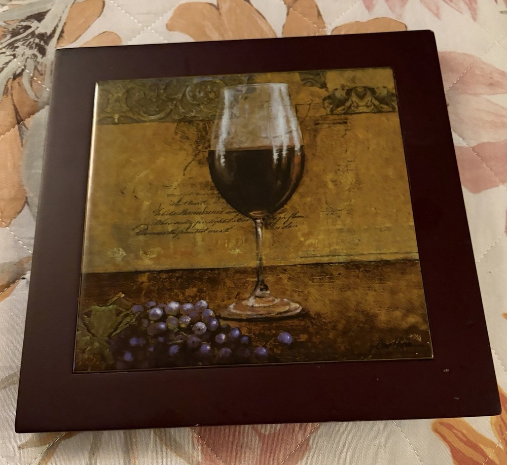 decorative ceramic art tilefeaturing a Wine