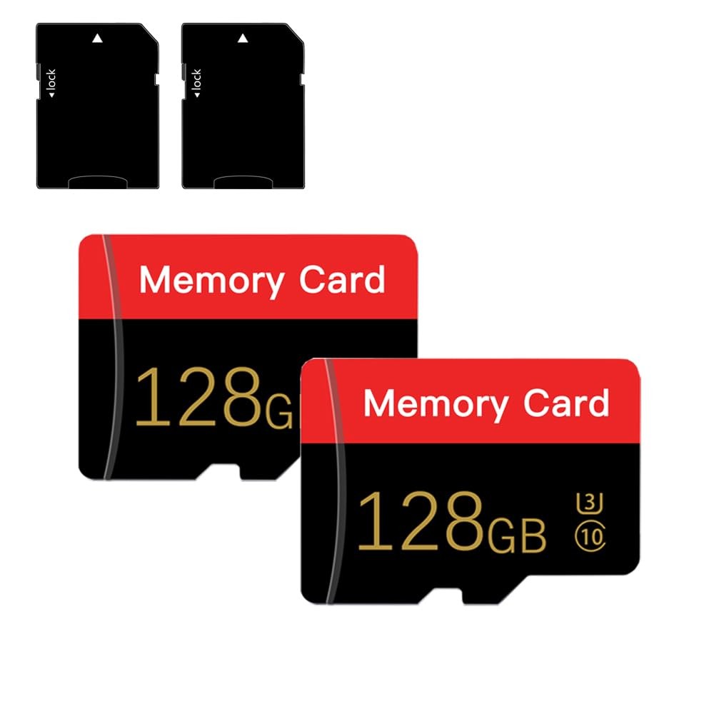 2 Pack Micro Memory Card 128 GB with Adapter, C10/UHS-I/A1 TransFlash Card, T...