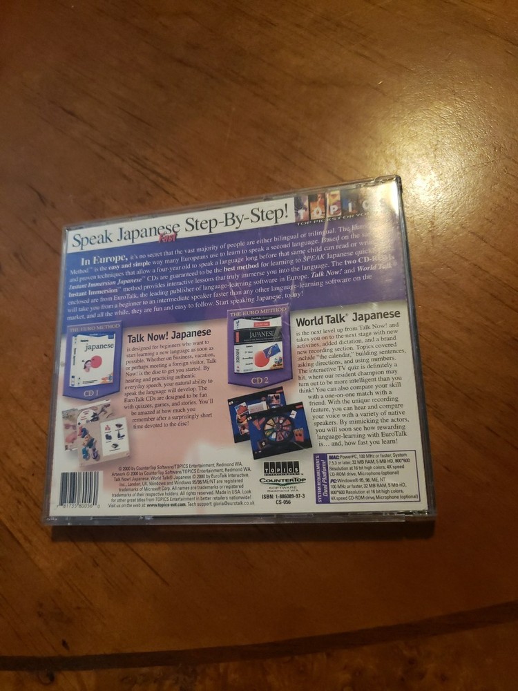 Instant Immersion Japanese 2 Disc CD ROM MAC & PC