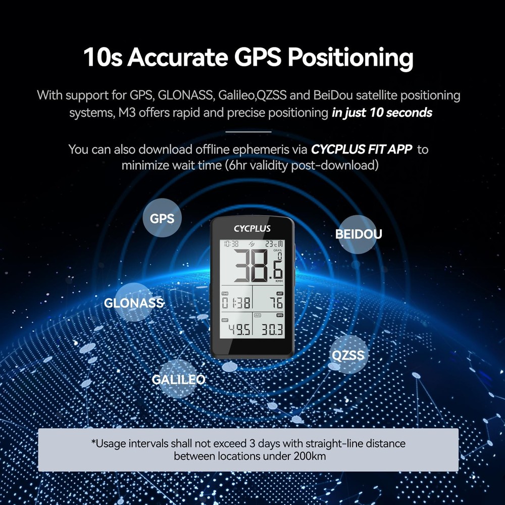 CYCPLUS Bike Computer GPS Wireless, ANT+ Cycling Computer GPS with Bluetooth,...