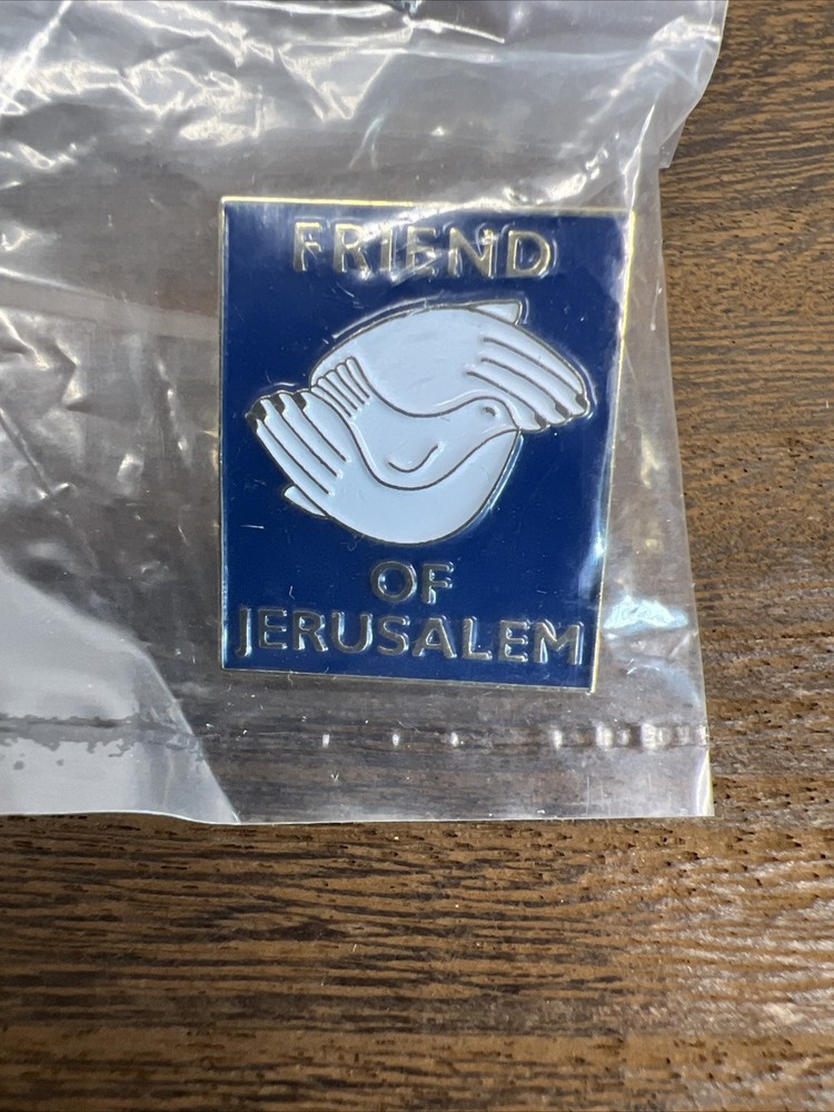 Friends Of Jerusalem Pin Lapel Hat Button