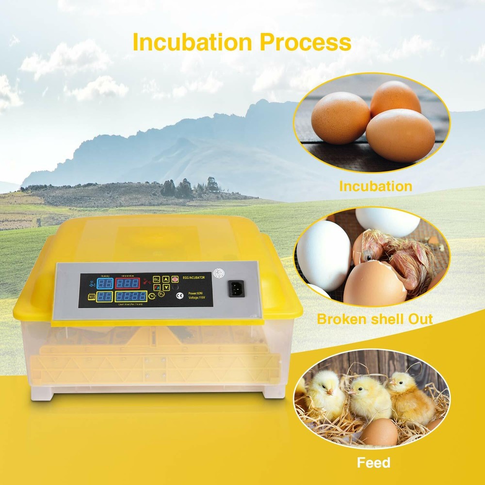 Egg Bird Incubator 48 Eggs Automatic Poultry Hatcher Breeder Digital Display
