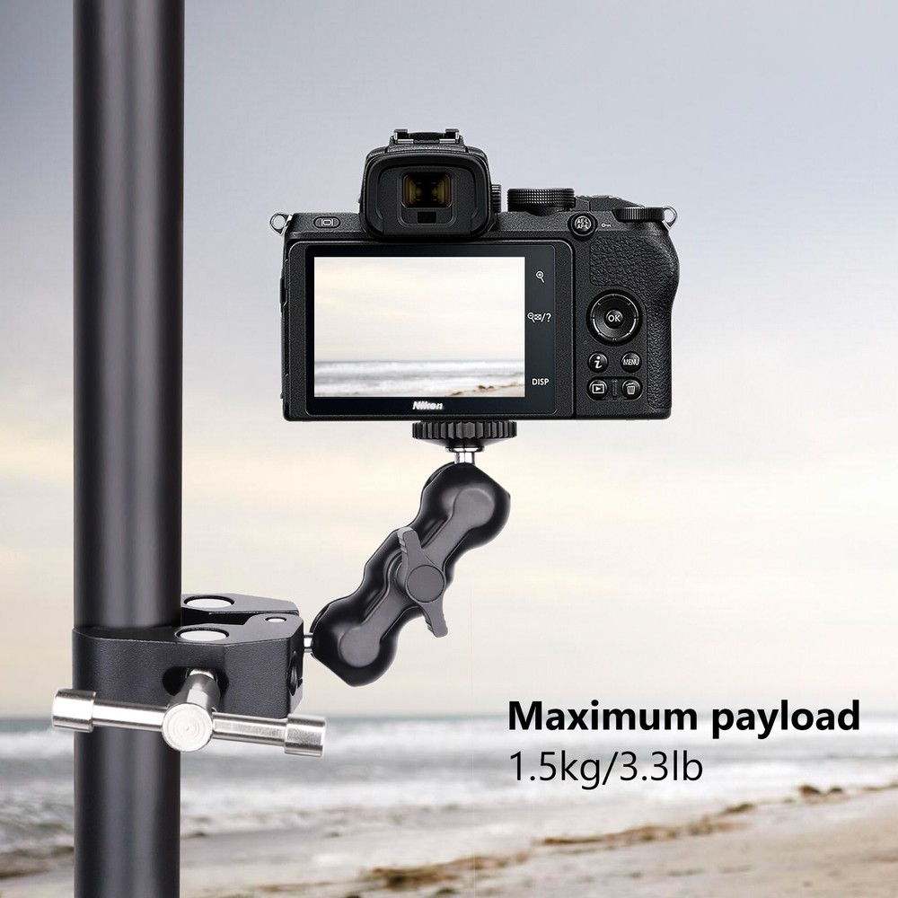 ARTCISE Super Clamp Crab-Shaped Camera Mount Rod Clamp with Ballhead Magic Arm