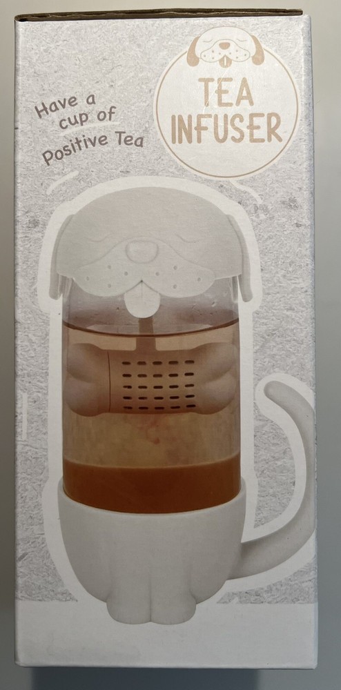 Tea Infuser Cup Dog with Bone Shaped Tea Strainer NEW