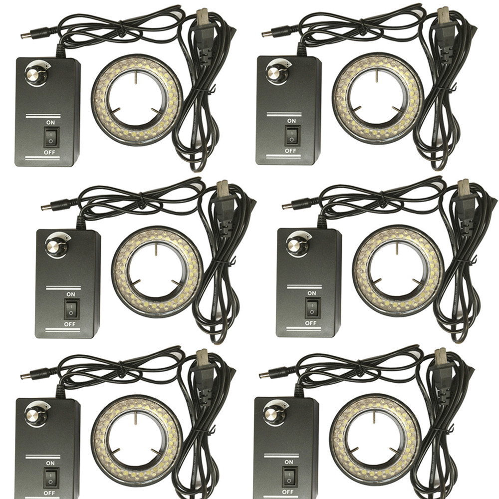 6-Set 60-LED Adjustable Ring Light illuminator Lamps For STEREO ZOOM Microscope