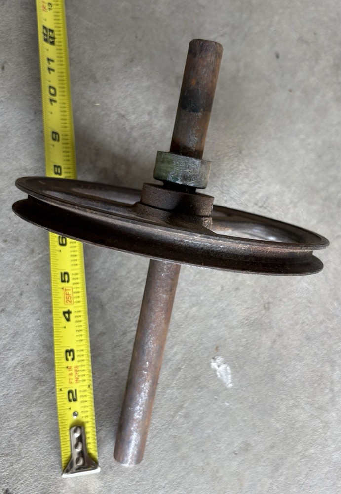Vintage Cast Iron Wheel And Shaft Assembly
