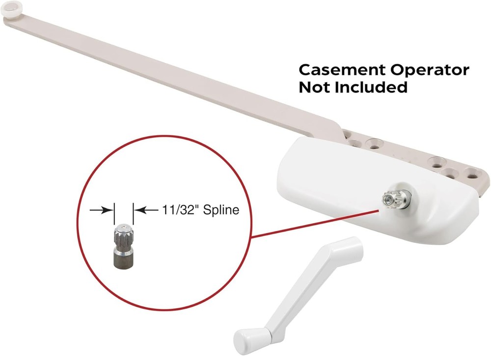 Surface Mount White Casement Operator Crank Handle, 3.5 in Projection, 2 Pack