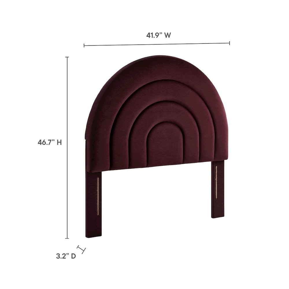 Solana Arched Performance Velvet Twin Headboard