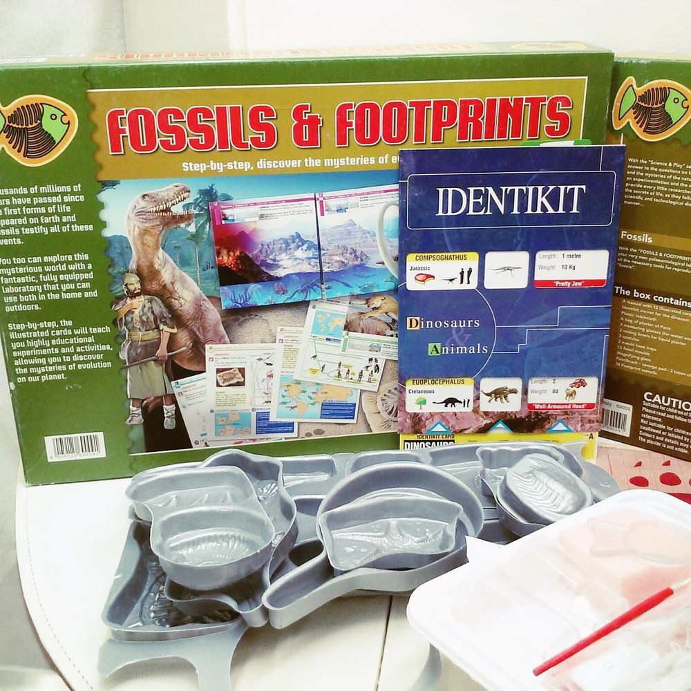 Fossils & Footprints Interactive Evolution Kit #62019 Clementoni Open Box Unused