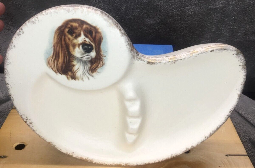 Cocker Spaniel Kidney Shaped Ceramic Ashtray