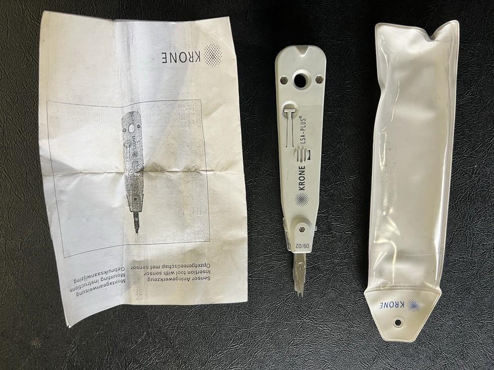 KRONE LSA-PLUS PUNCH DOWN TOOL with SENSOR WITH INSTRUCTIONS+CARRY POUCH