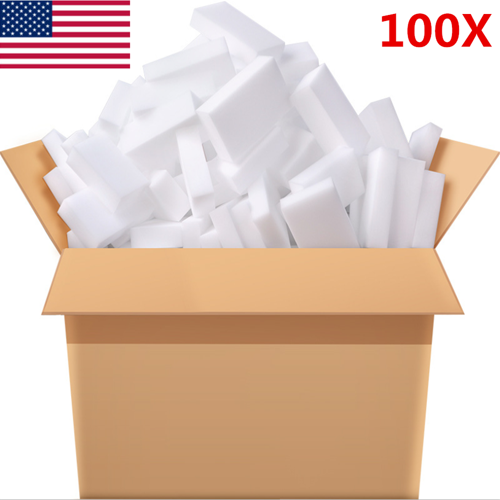 10-100Pcs Magic Sponge Eraser Cleaning Multi-function Foam Melamine Cleaner US