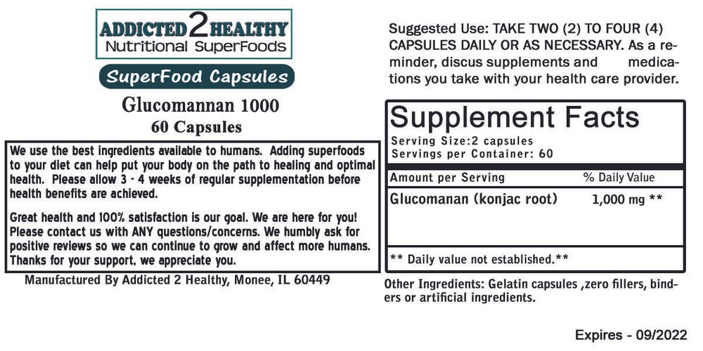 Glucomannan 1000 (Konjac Root) 60 Capsules