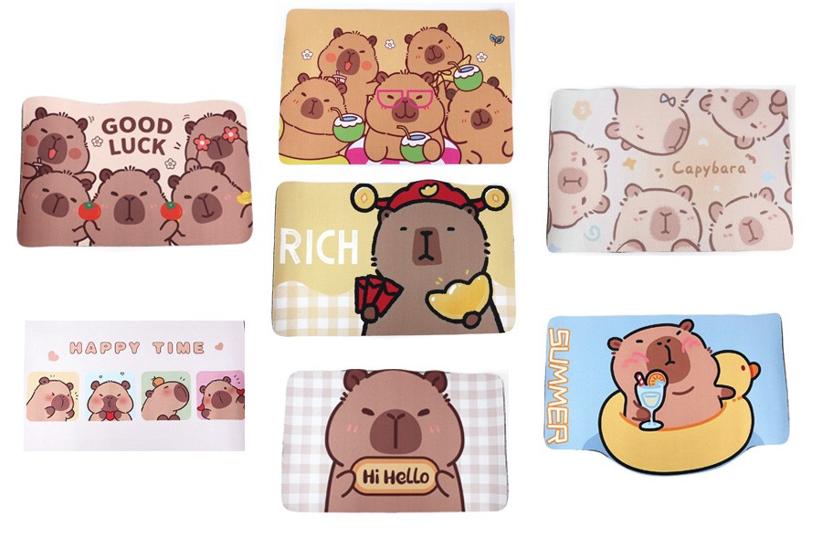 Cute Capybara Absorbent Soft Quick-Drying Non-Slip Floor Mat Pattern Optional