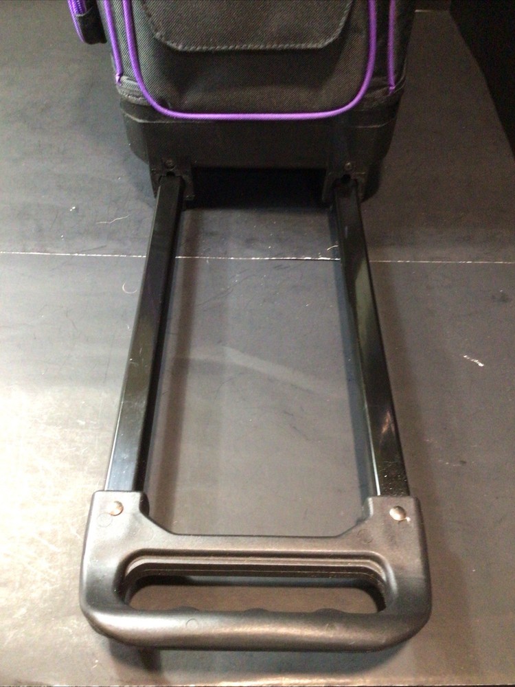 BSI Dash Double Ball Roller Bowling Bag, Black And Purple, Extendable Handle
