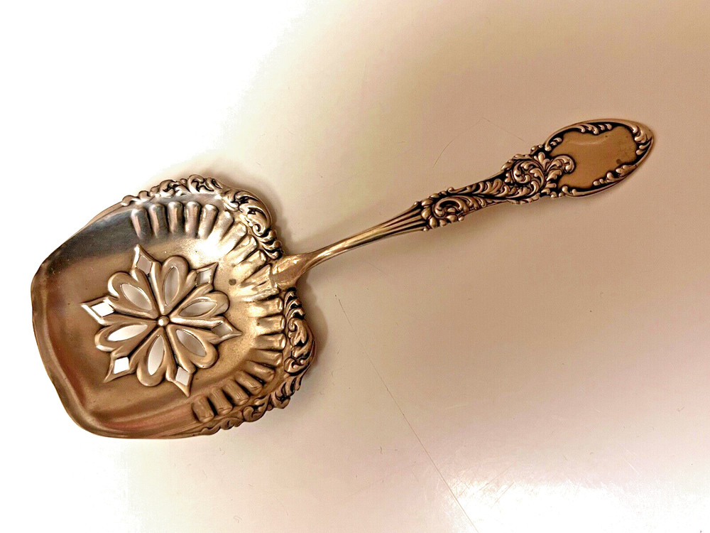 Sterling Silver Square Shaped Slotted Spoon Marked