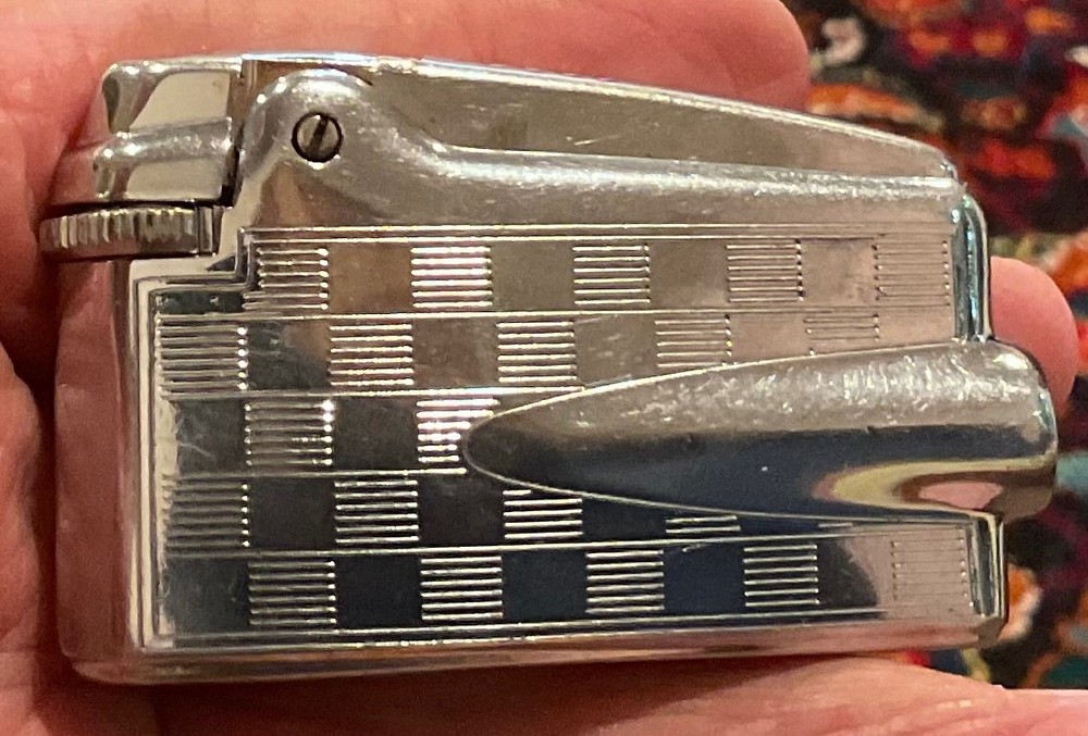 Vintage Ronson Premier Lighter / Serviced / checkerboard Pattern.
