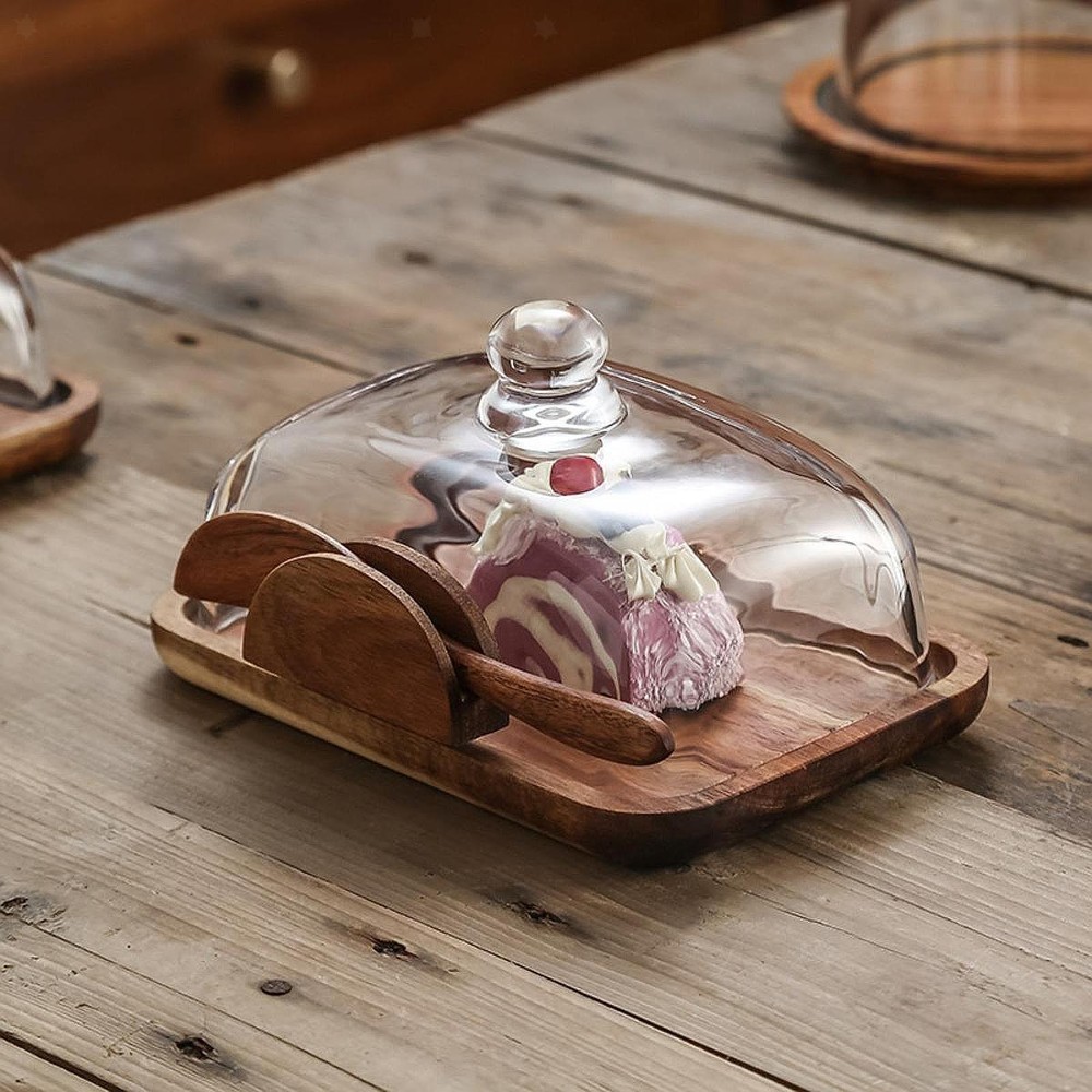 Glass Dessert Dome Cupcake Display Kitchenware Multipurpose Collection Cake