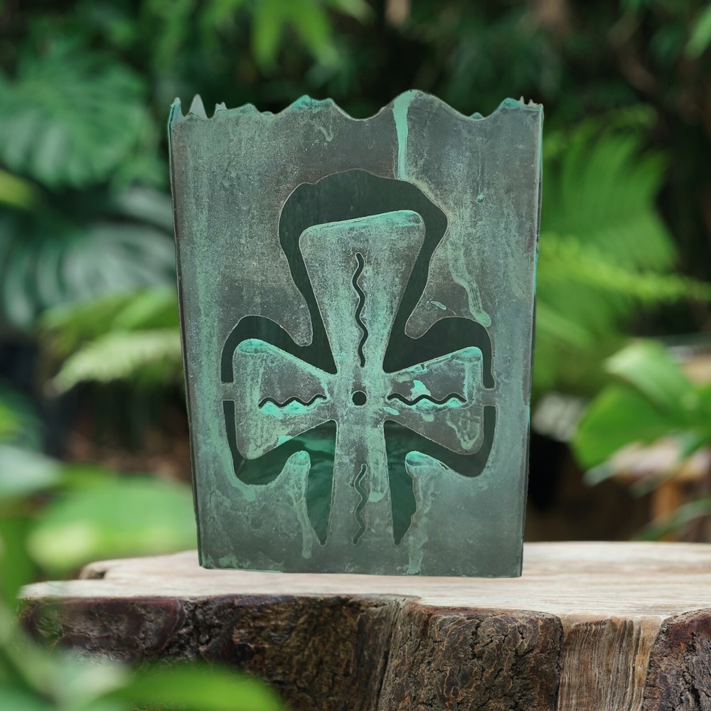 Decorative Tin Container With Cut Out Design