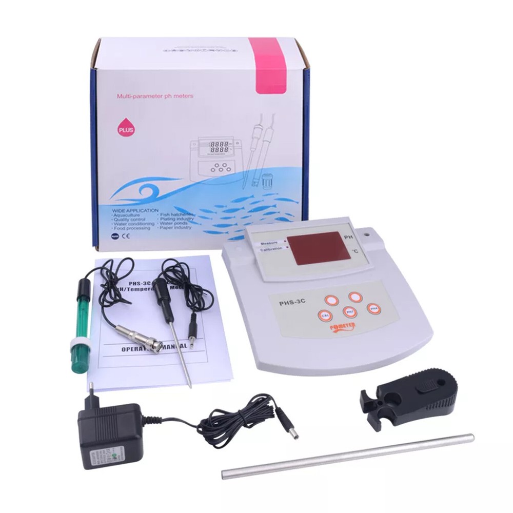 PHS-3C 2 In 1 PH Desktop New Automatic Calibration Acidity Meter PH/Temp Tester