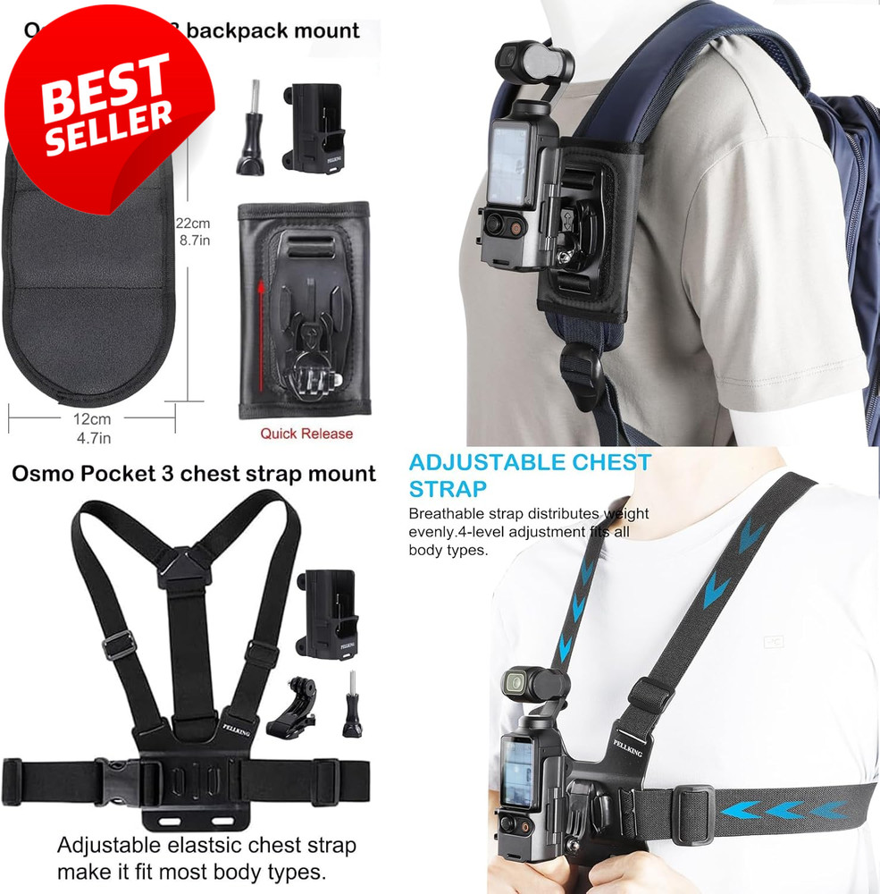 DJI Osmo Pocket 3 Accessories Kit Case Tripod Mount Strap Screen Protector - US