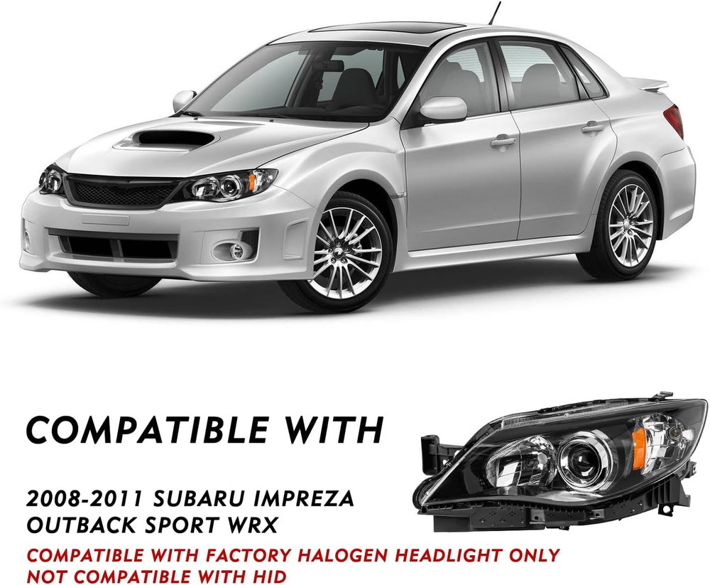 Projector Headlight Assembly Replacement for 2008-2011 Subaru Impreza Outback Sp