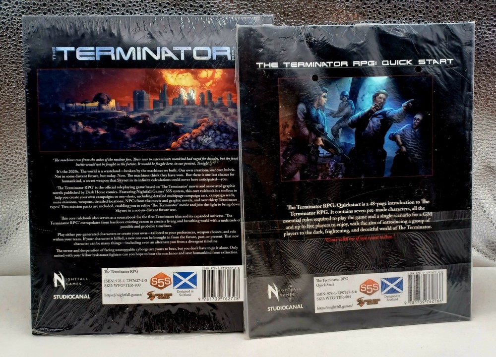 Nightfall Games Terminator RPG - Core Rulebook & Quick Start Book - Sealed