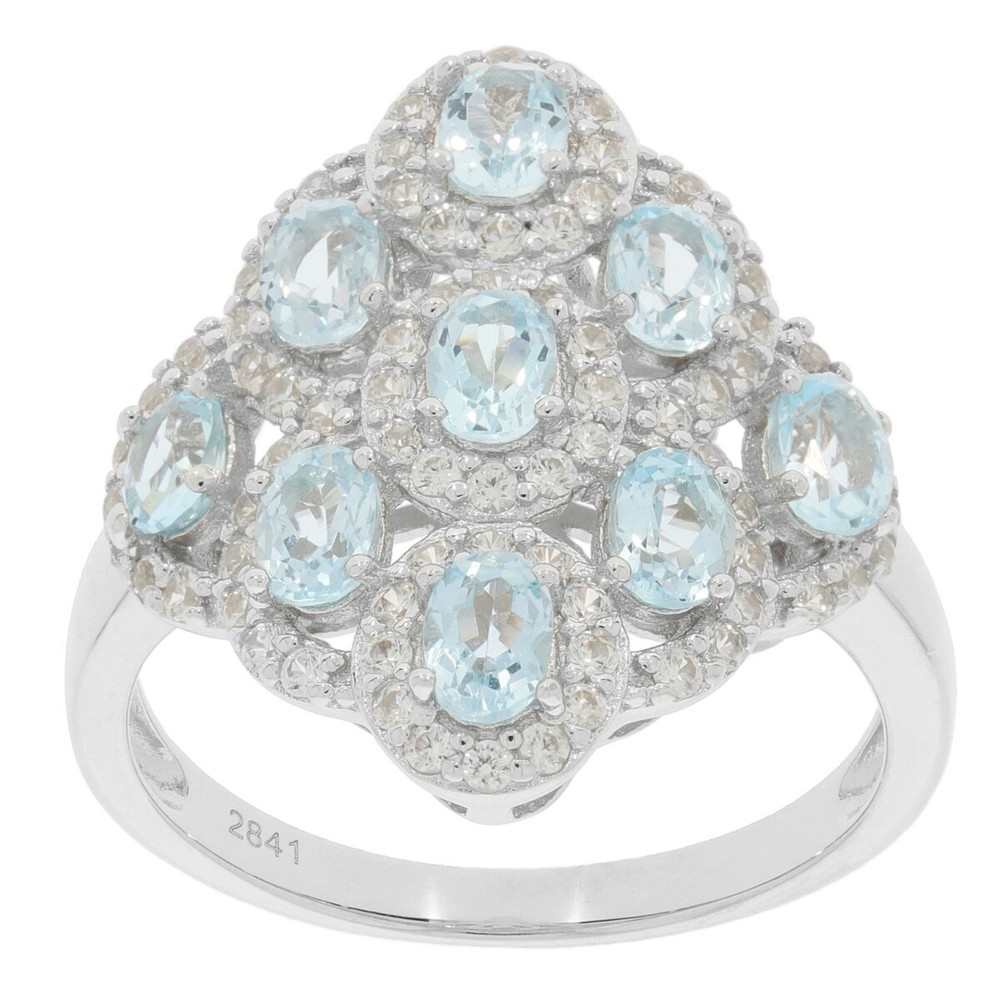 Sterling Silver Semi Mount Ring Setting Oval OV 4x3mm Multi Stone Cluster