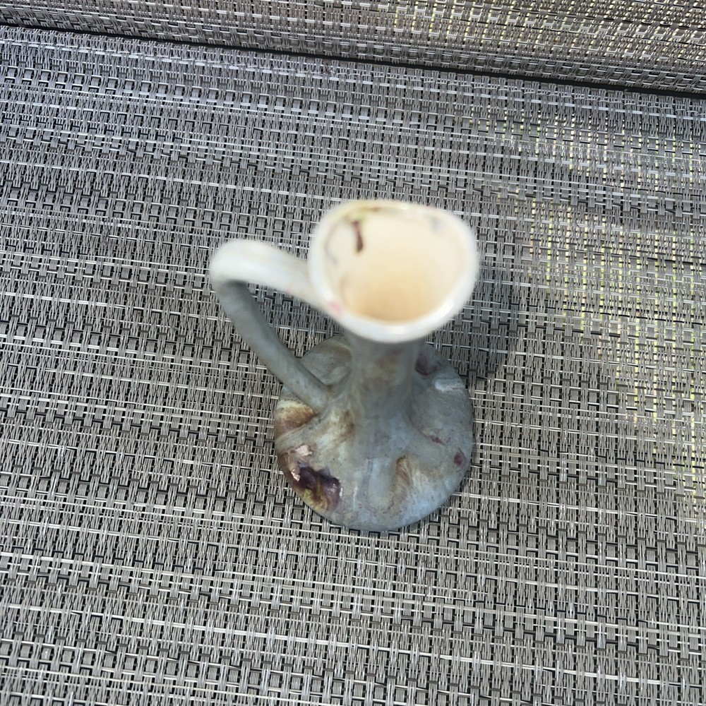 Vintage Midcentury Glazed Rustic Small Pottery Pitcher