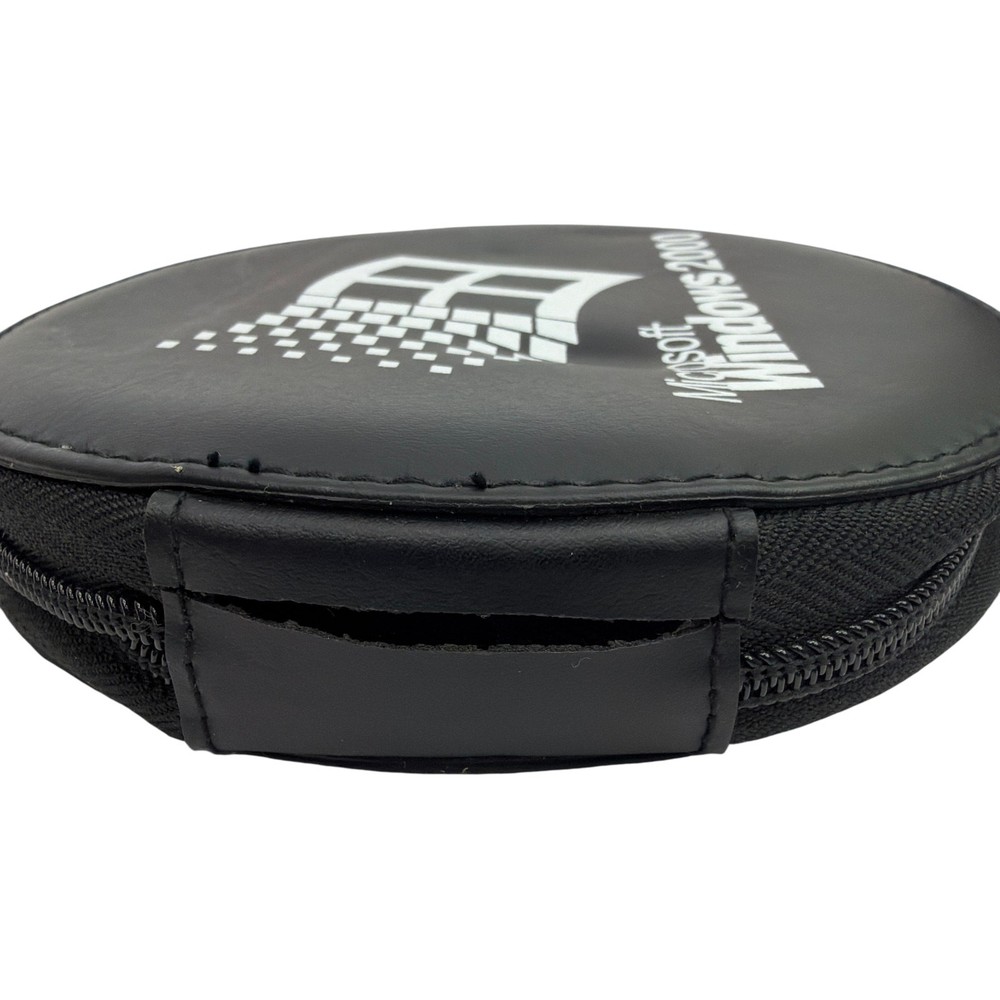 Microsoft Windows 2000 Round Zippered Case Pouch Leed's Black