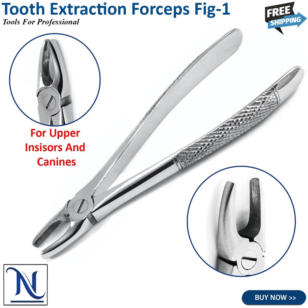 Dental Fig-1 Tooth Extraction Forceps Surgical Upper Root Incisors Instruments