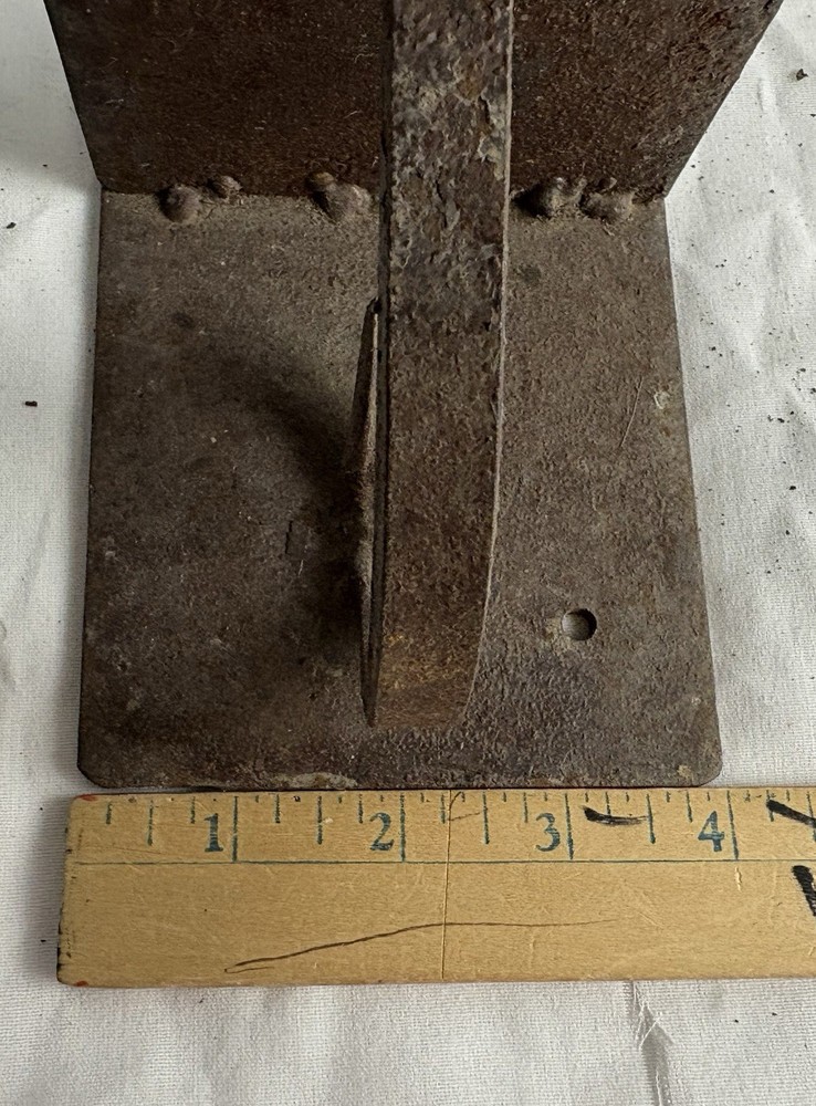 Antique Cast Iron Double Scroll Post Base / Topper Bracket 3.5” Post Opening