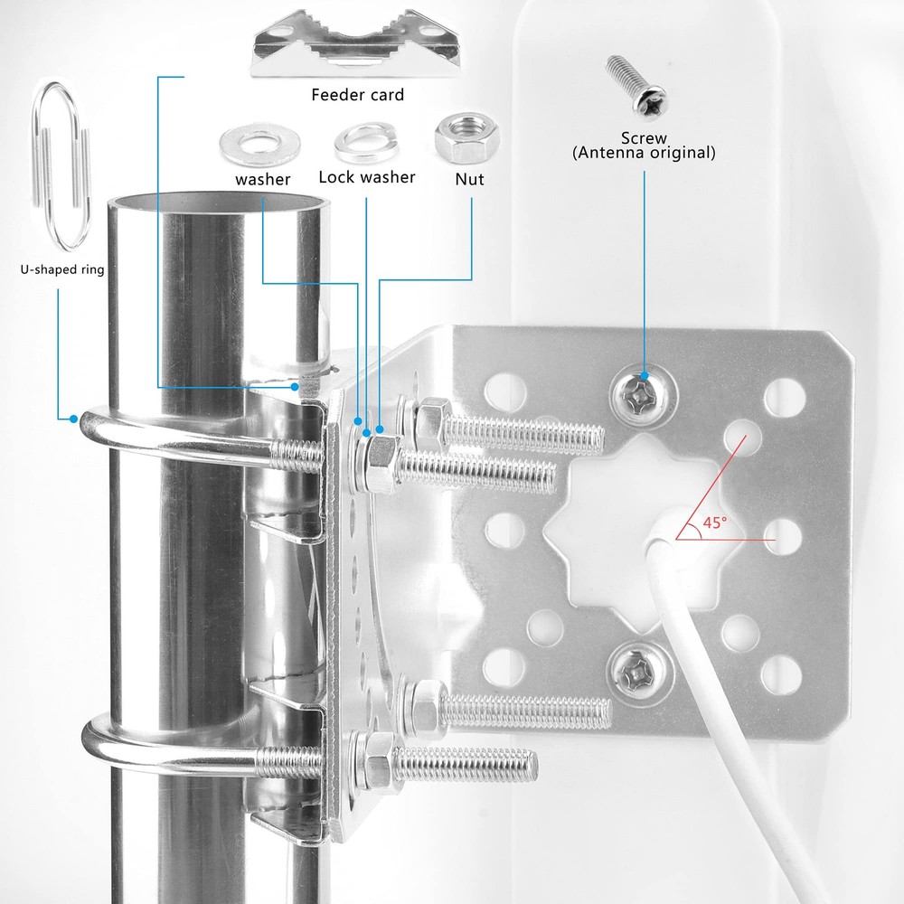 ZDTECH Pole Mount Bracket L Mounting to Wall Hardware Silver