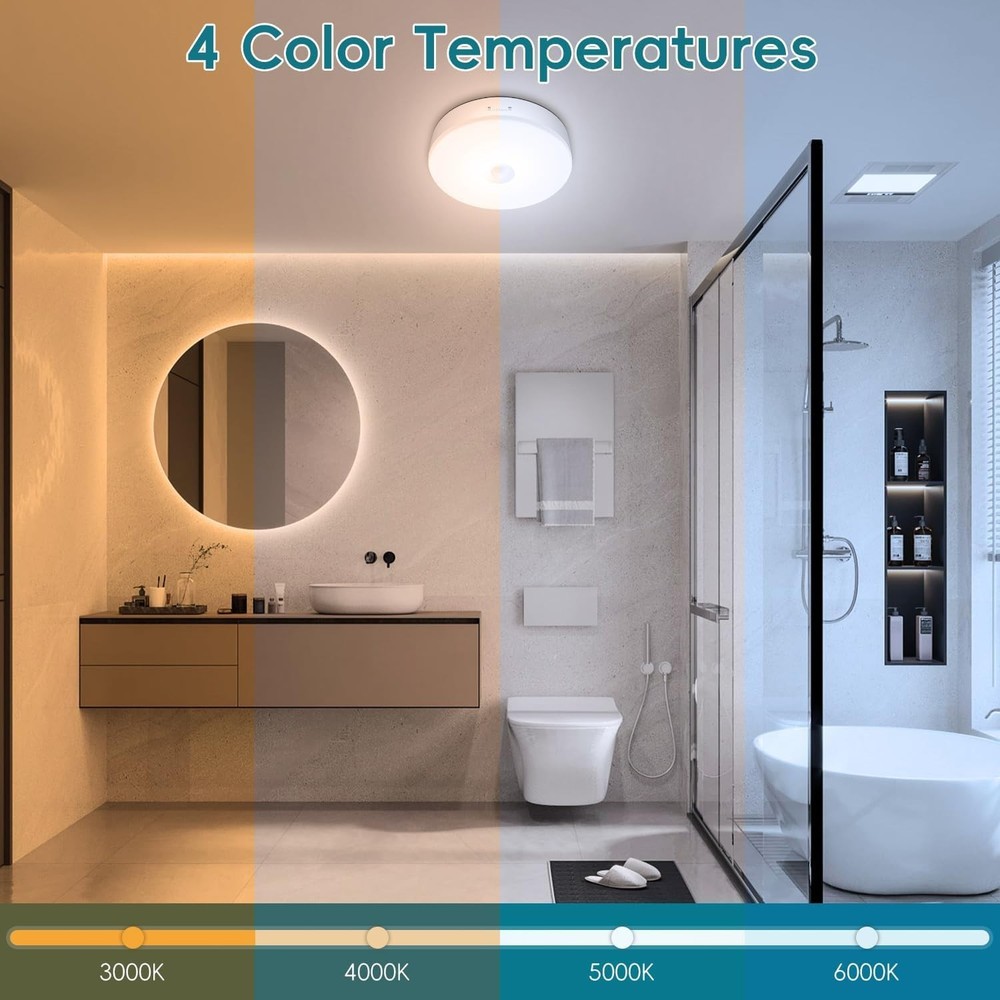 Rechargeable Motion Sensor Ceiling Light With Remote 7.4 Inch Wireless Ceiling L