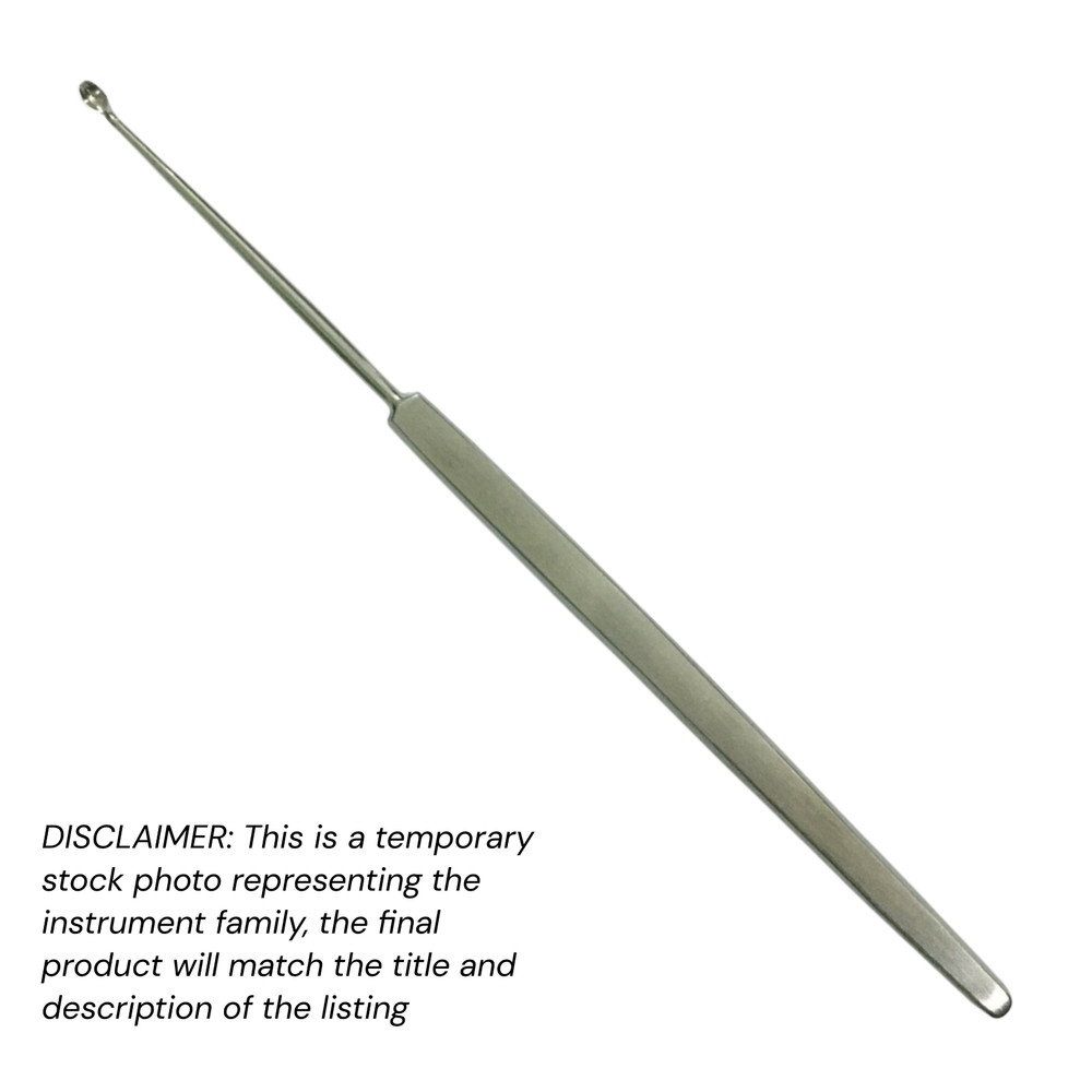 Frontal Sinus Curette, 7.5", Straight, 2x5 mm Cup