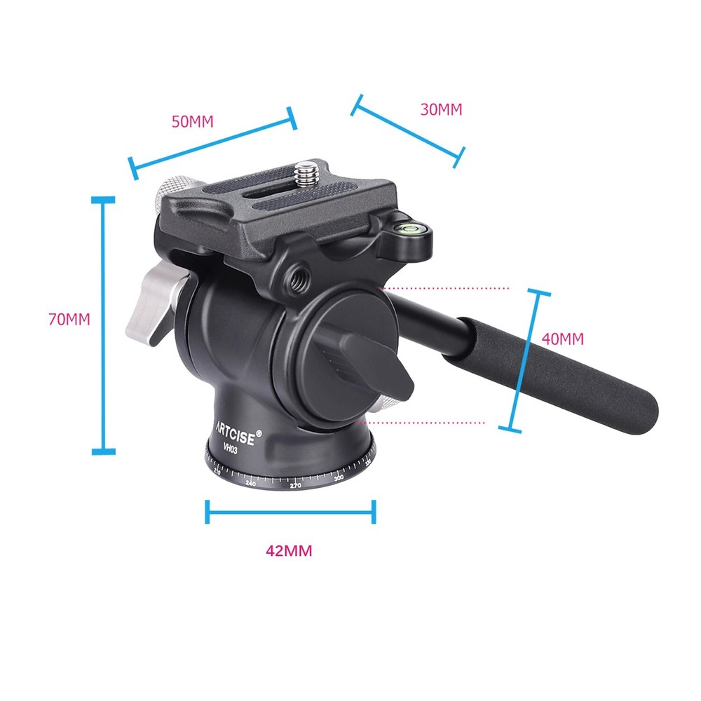 ARTCISE 2WAY Fluid Video Head Panoramic Shooting Head Tripod Head Load 3kg