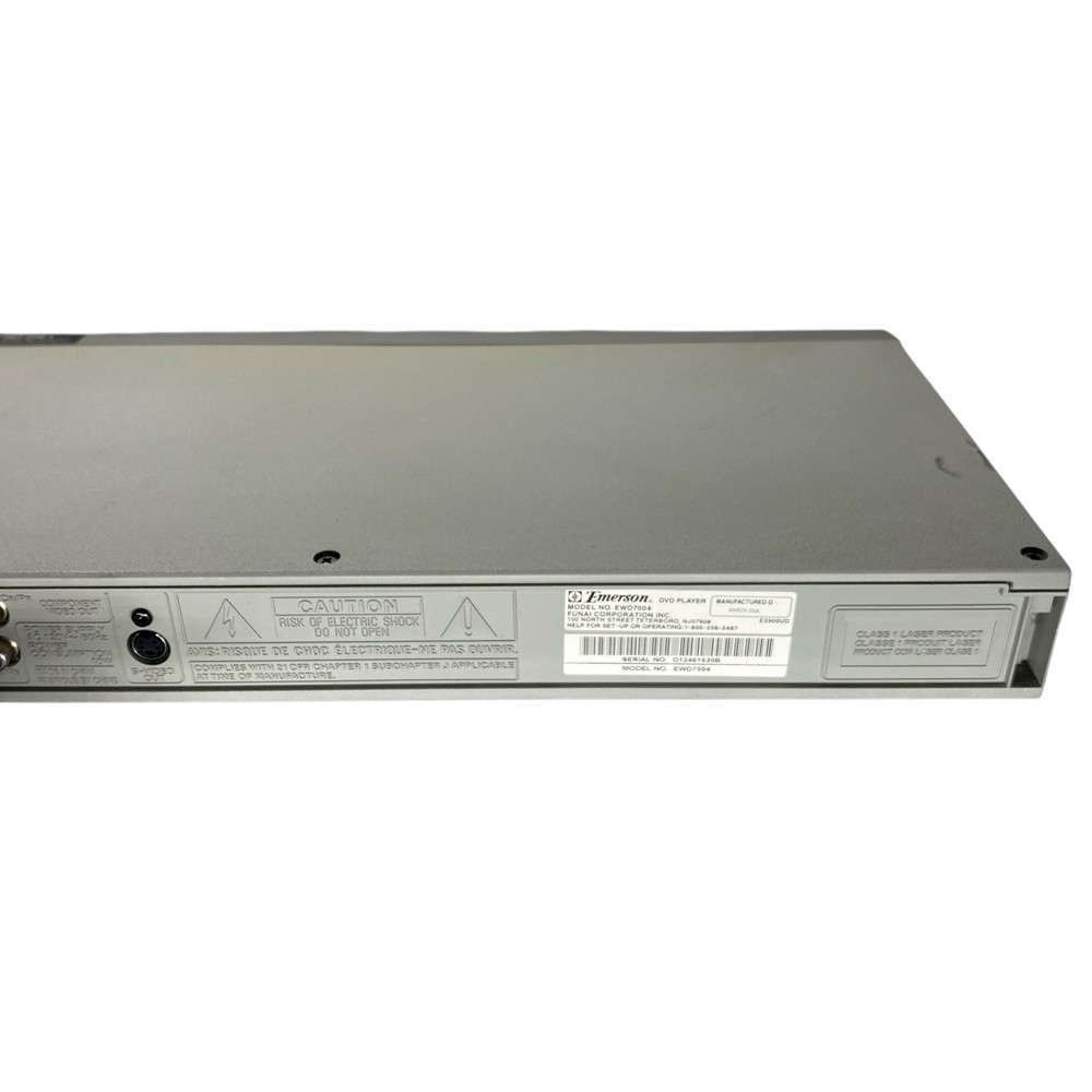Emerson DVD Player EWD7004 Silver 2004 Model CD AV Component Retro AV No Remote