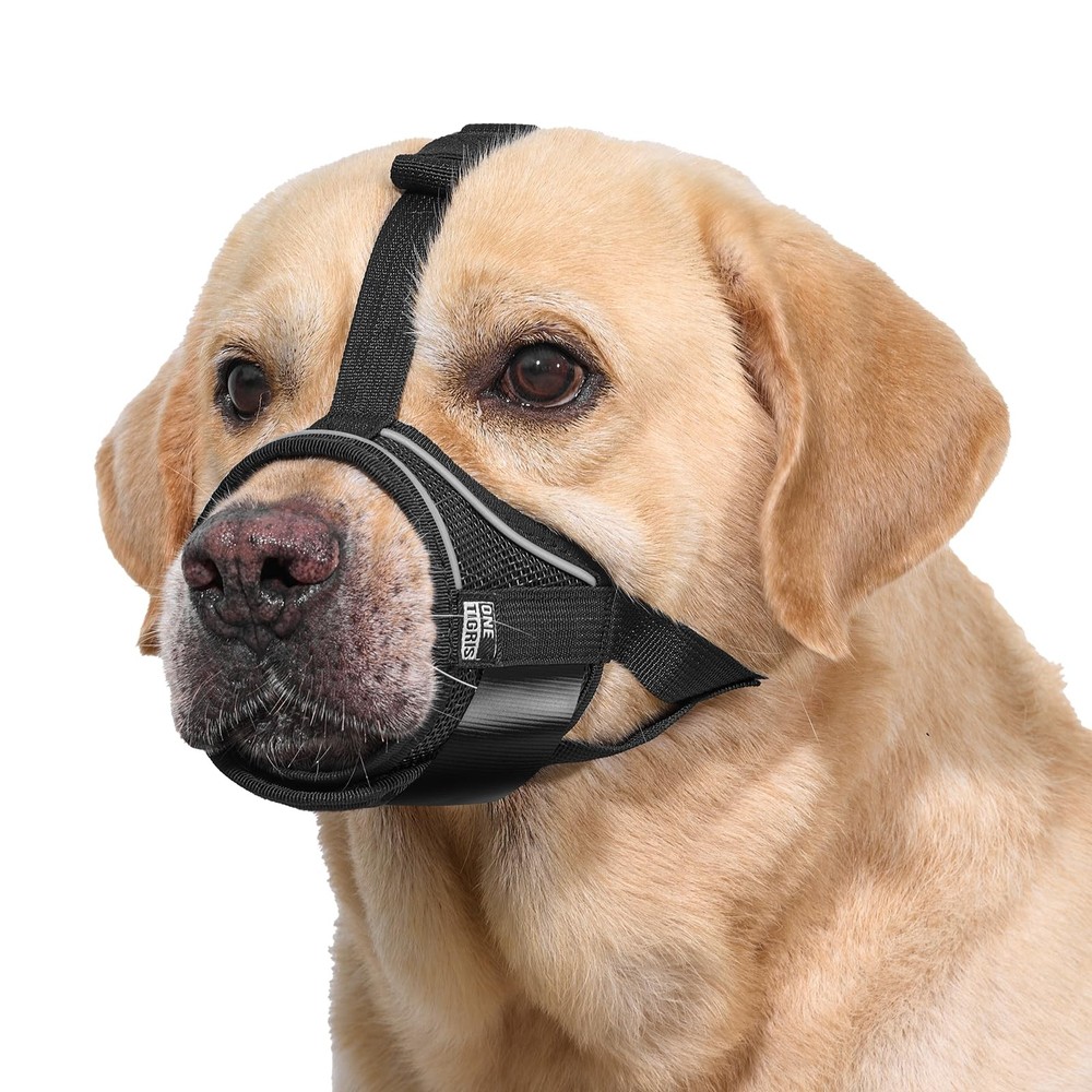 Large Dog Muzzle,Soft Nylon Muzzle Anti Biting Barking Chewing,Air Mesh Breat...