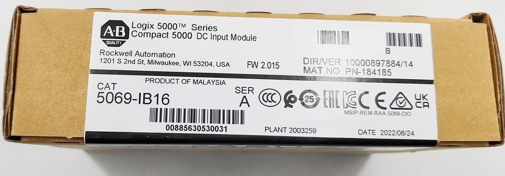 Allen-Bradley 5069-IB16 Logix 5000 Compact 5000 DC Input Module Sealed