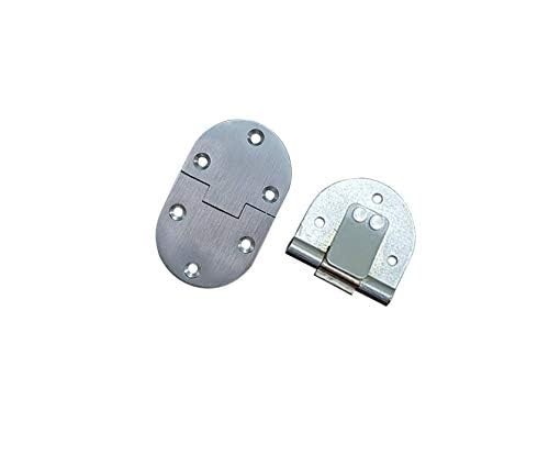 QCAA Solid Brass Butler Tray, Folding 2 Pack (2-1/2"x1-1/2"), Satin Chrome