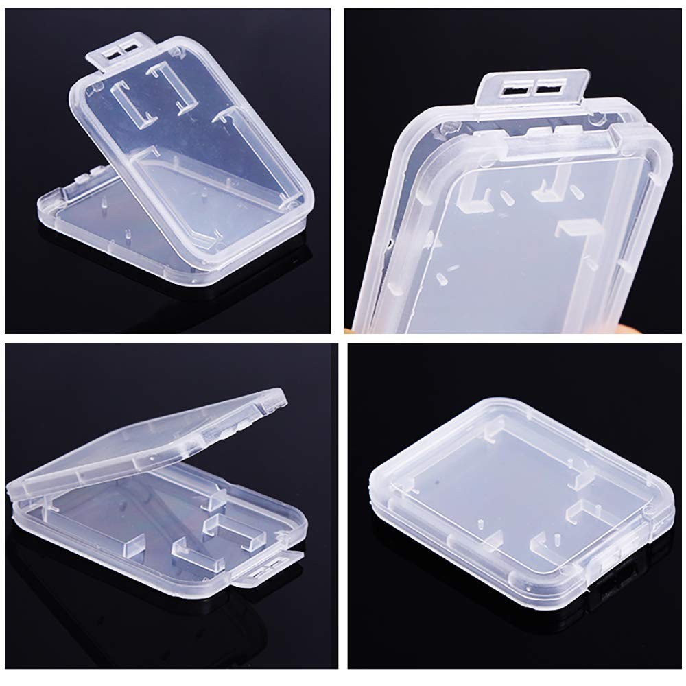 Clear Plastic Memory Card Case Compatible with SD SDHC SDXC Micro White