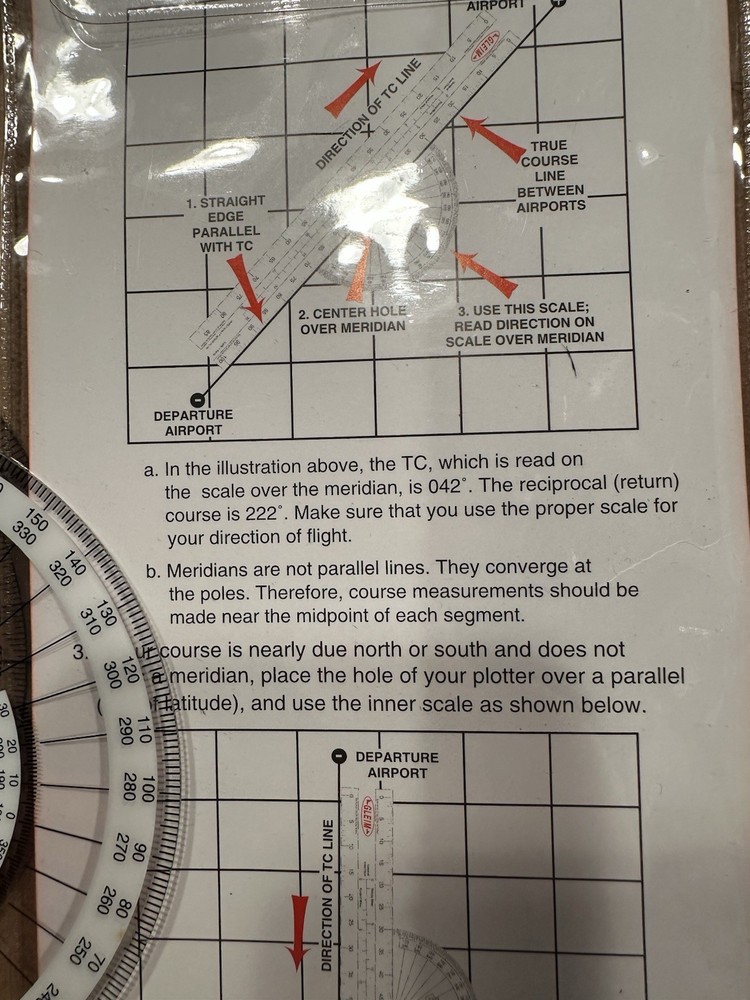 Gleim Navigational Plotter.Sectional/World AeronauticalTerminal Area Chart Scale