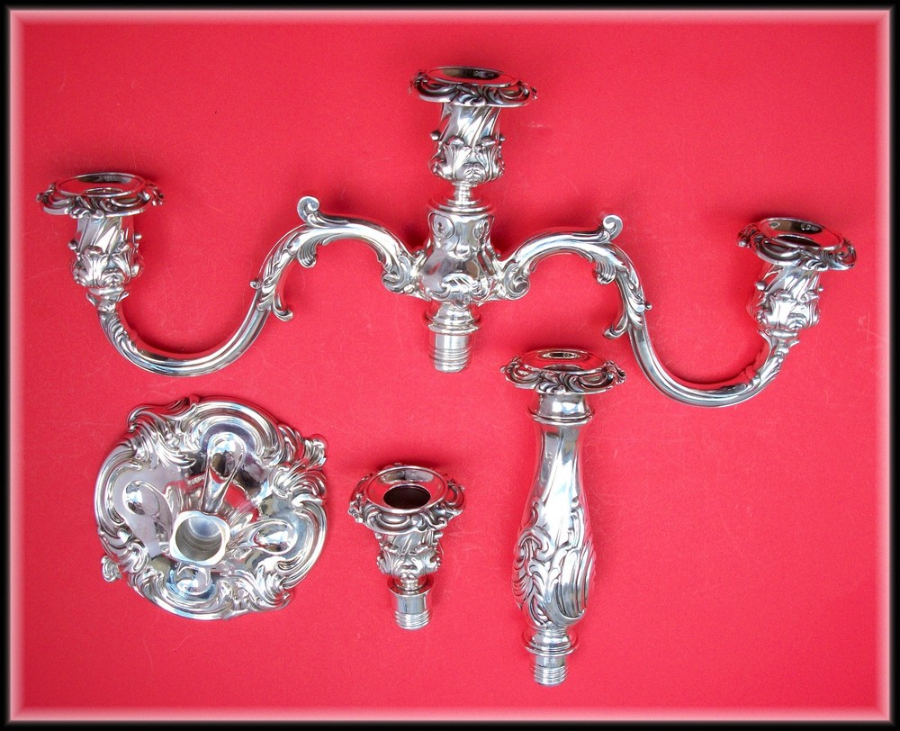 Reed and Barton Rococo Revival style Candelabra