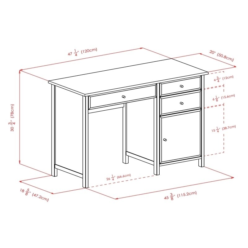 Scranton & Co Transitional Composite Wood Office Writing Desk in Black